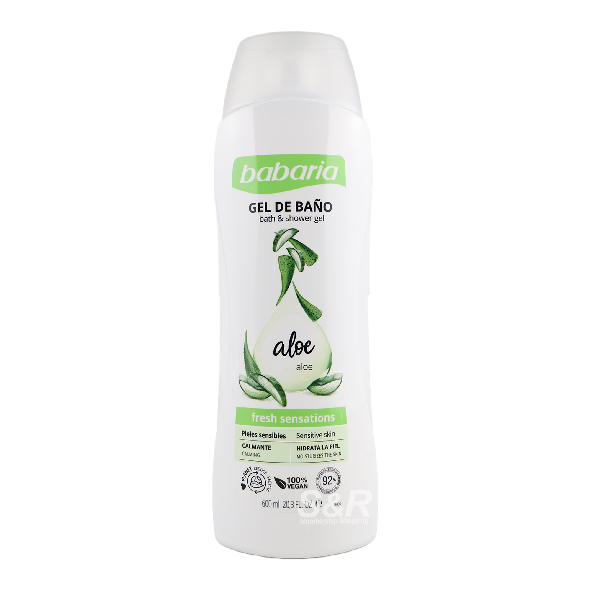 Babaria Bath and Shower Gel Aloe Fresh Sensations 600mL Babaria Bath and Shower Gel Aloe Fresh Sensations 600mL